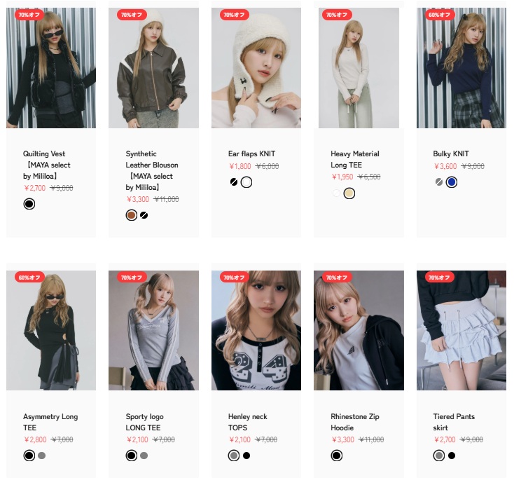 mililoa 商品一覧